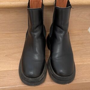 Black Leather Ankle Boots